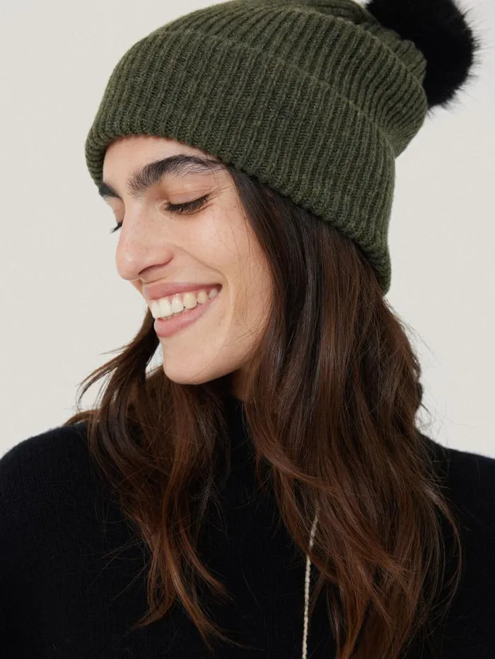Jigsaw Donegal Pom Hat Green Women Hats and Gloves