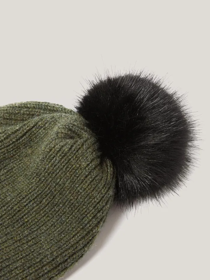 Jigsaw Donegal Pom Hat Green Women Hats and Gloves