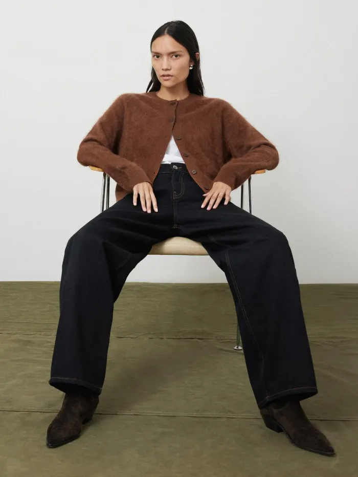 Jigsaw Halo Cashmere Cardigan Ginger Women Knitwear and Cashmere