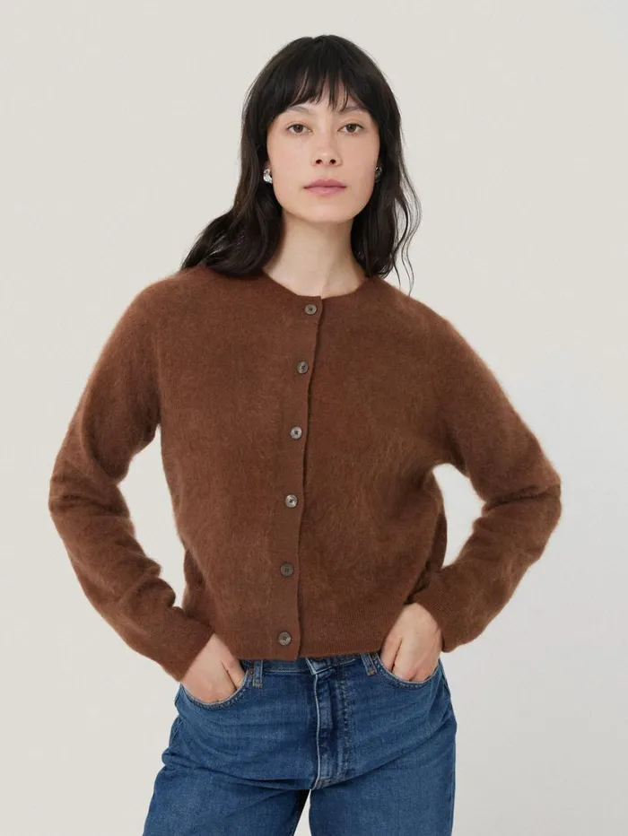 Jigsaw Halo Cashmere Cardigan Ginger Women Knitwear and Cashmere