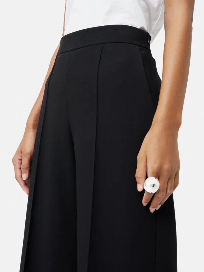 Jigsaw Italian Modern Crepe Sailor Trouser Black Women Suits and Tailoring
