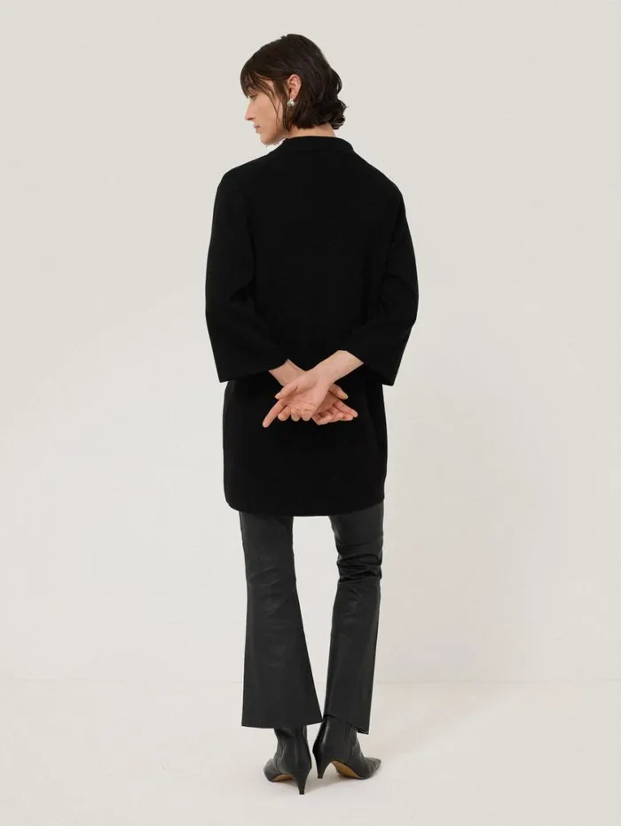 Jigsaw Knitted Kaftan Tunic Black Women Dresses and Jumpsuits