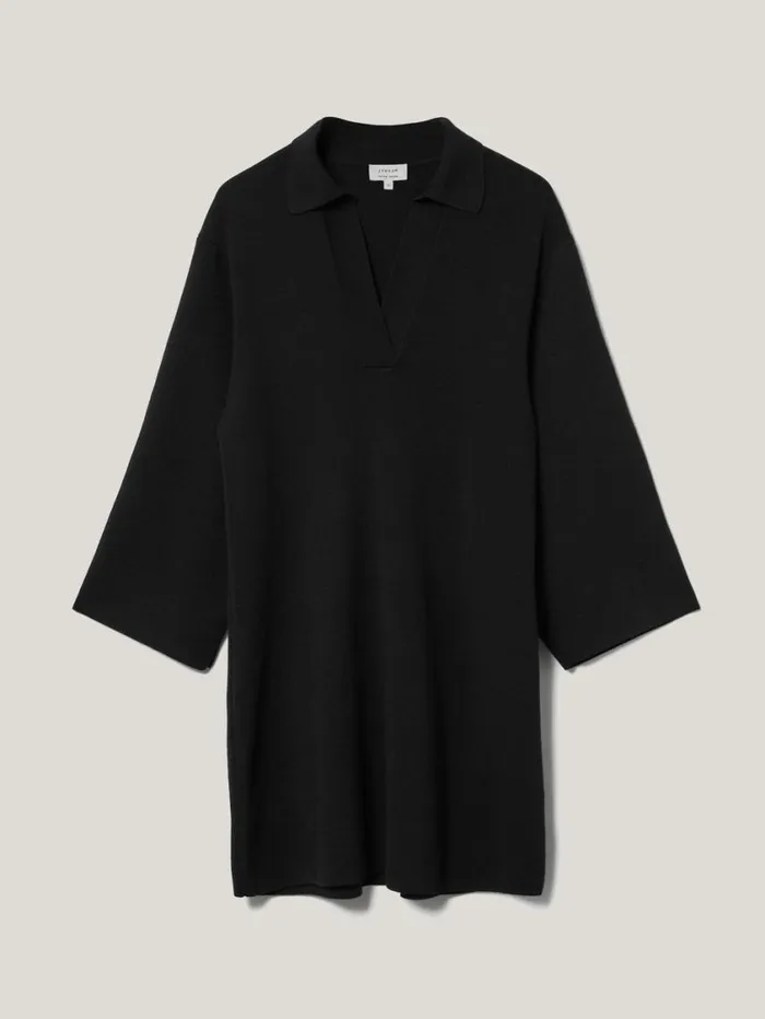 Jigsaw Knitted Kaftan Tunic Black Women Dresses and Jumpsuits