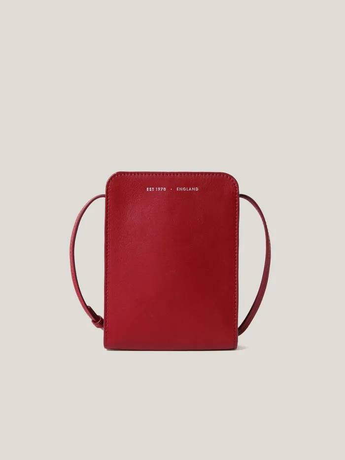 Jigsaw Leather Crossbody Phone Bag Red Women Bags