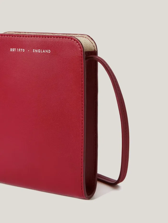 Jigsaw Leather Crossbody Phone Bag Red Women Bags