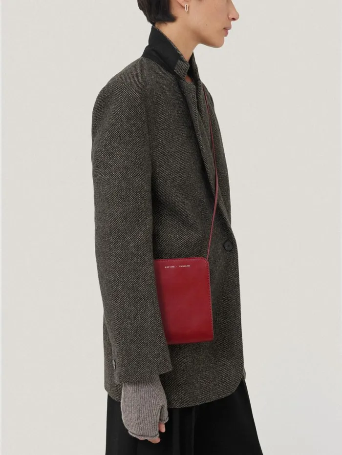 Jigsaw Leather Crossbody Phone Bag Red Women Bags