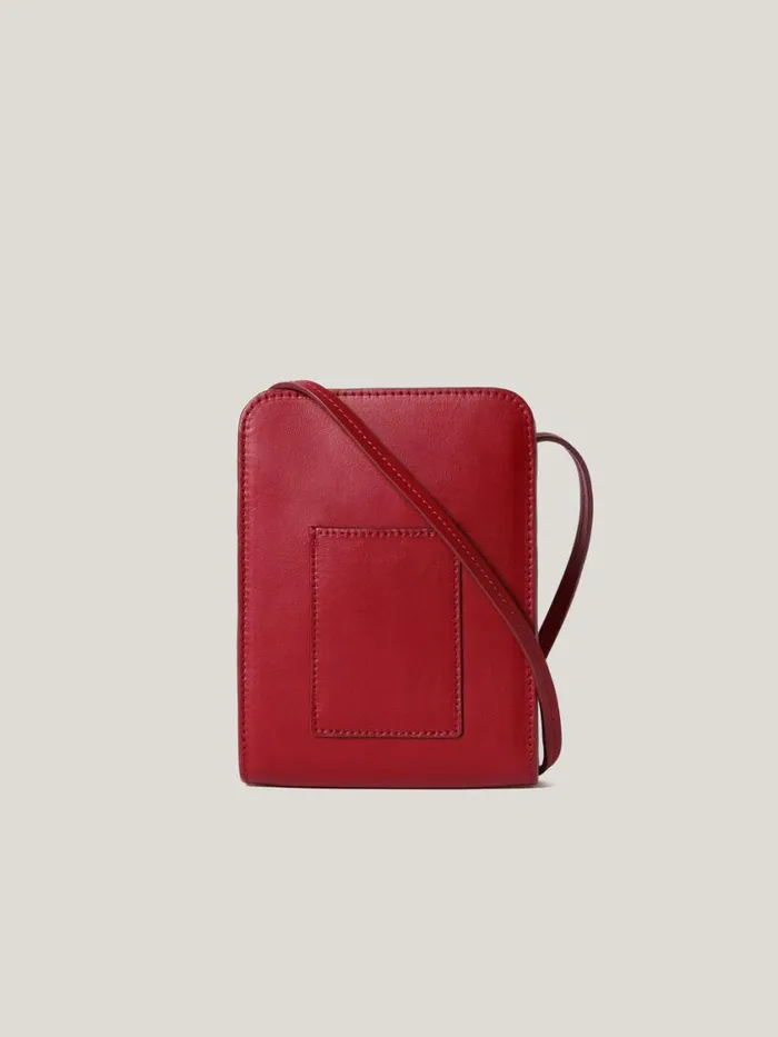 Jigsaw Leather Crossbody Phone Bag Red Women Bags
