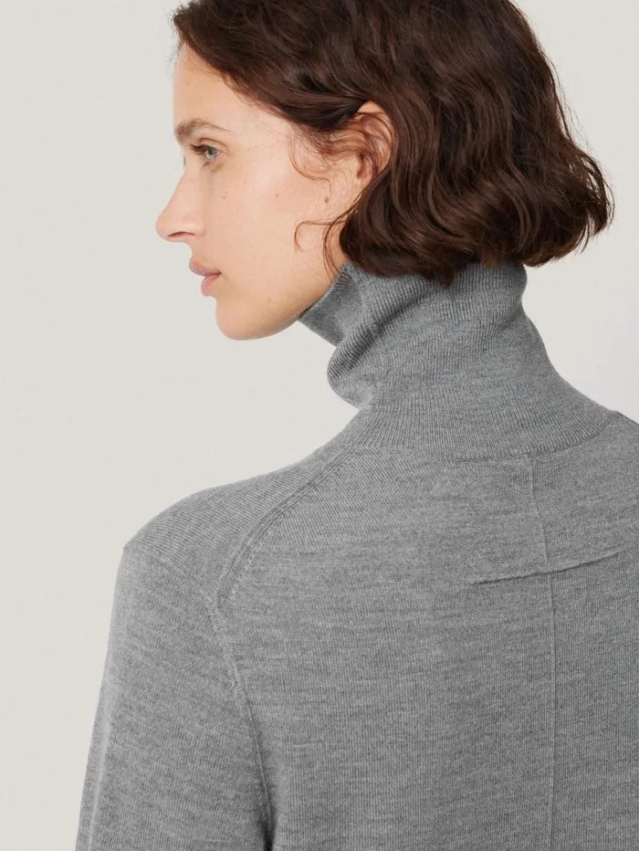 Jigsaw Lightweight Merino Polo Grey Women Knitwear and Cashmere
