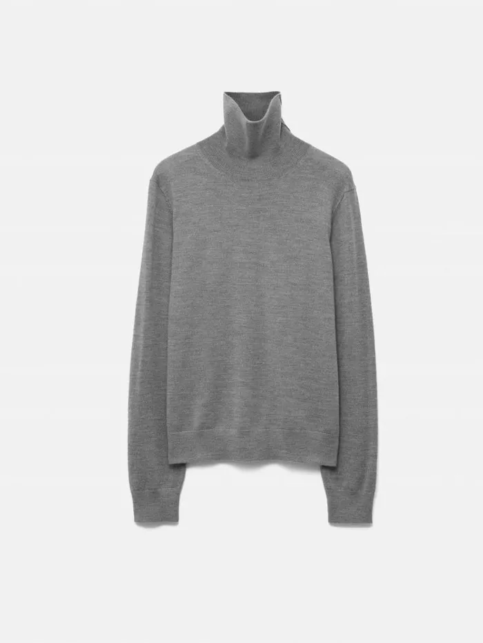 Jigsaw Lightweight Merino Polo Grey Women Knitwear and Cashmere