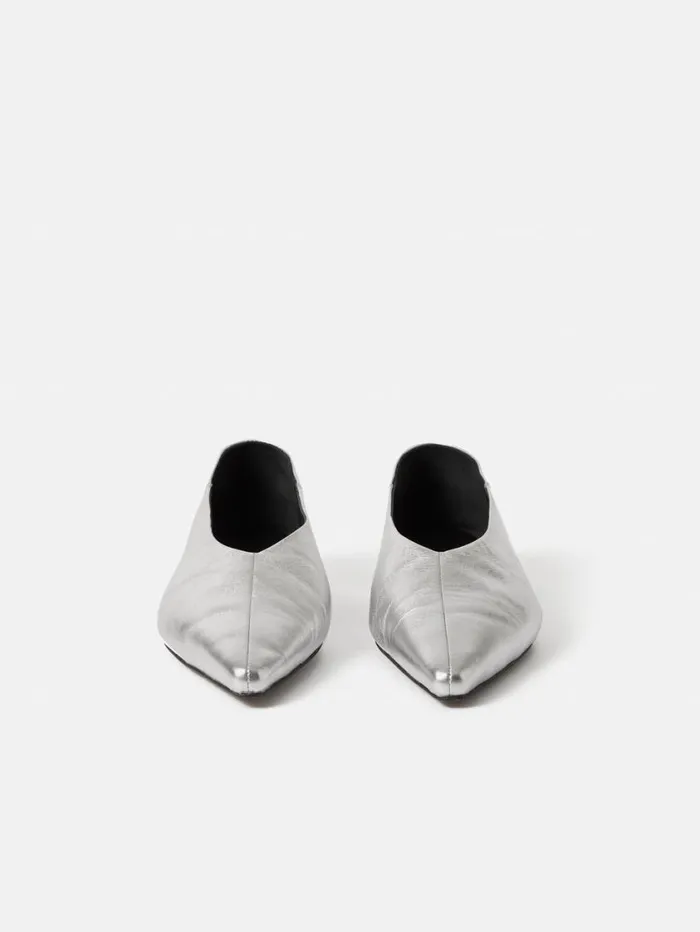 Jigsaw Linnie Flat Pointed Ballerina Silver Women Flats