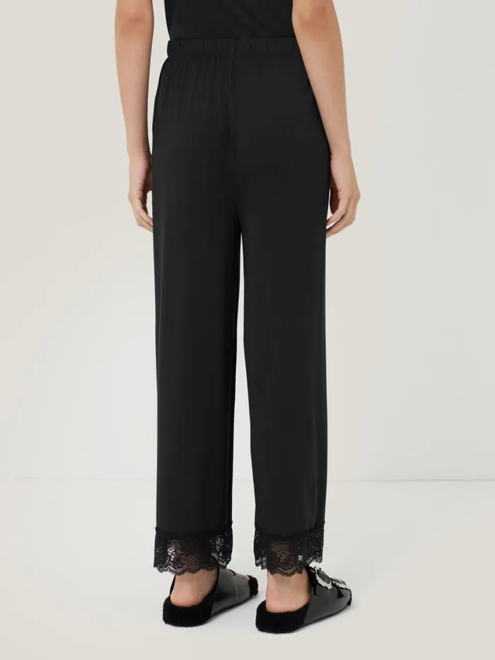 Jigsaw Modal Lace Pyjama Trouser Black Women Pyjamas and Loungewear