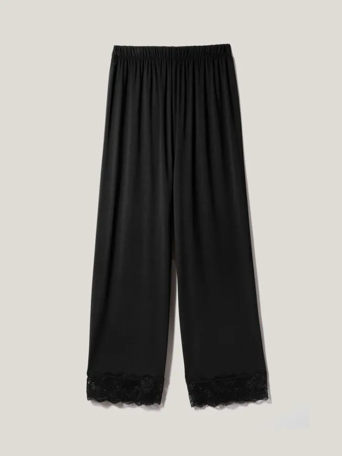 Jigsaw Modal Lace Pyjama Trouser Black Women Pyjamas and Loungewear