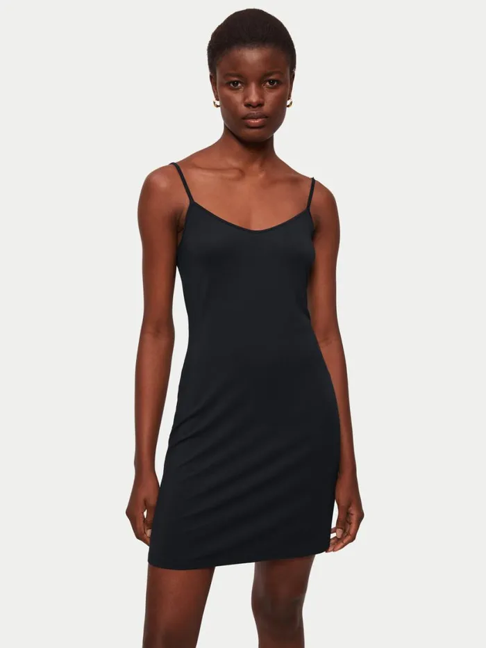 Jigsaw Modal Slip Dress Black Women Pyjamas and Loungewear