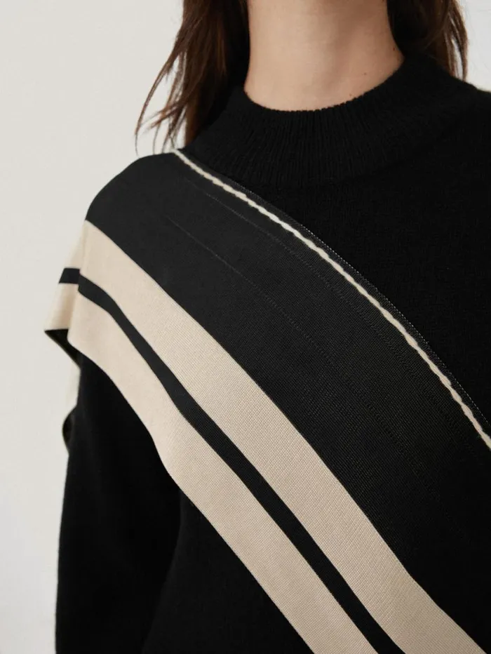 Jigsaw Opera Scarf Knitted Dress Black Women Dresses and Jumpsuits