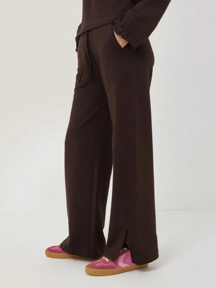 Jigsaw Satin Waistband Jersey Joggers Chocolate Women Trousers