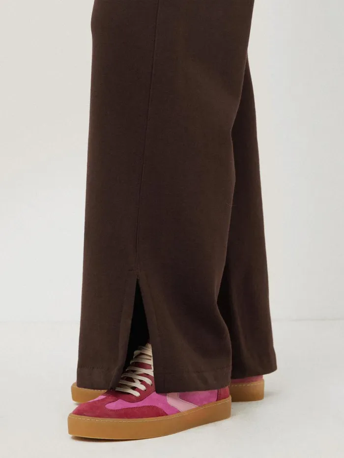 Jigsaw Satin Waistband Jersey Joggers Chocolate Women Trousers