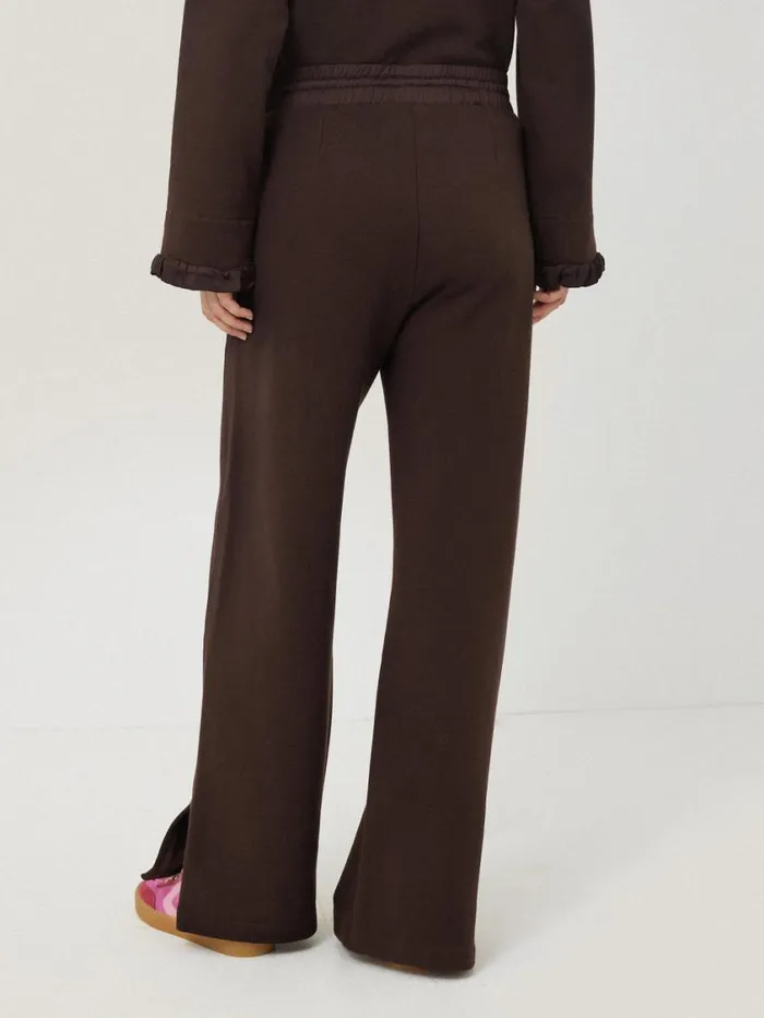Jigsaw Satin Waistband Jersey Joggers Chocolate Women Trousers