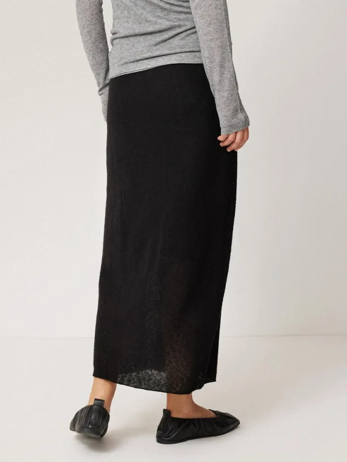 Jigsaw Soft Gauzy Knit Skirt Black Women Skirts