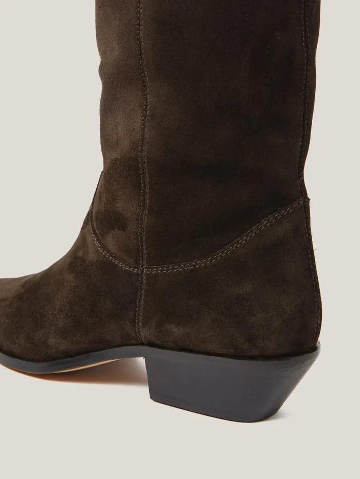 Jigsaw Suede Knee High Western Boot Chocolate Women Boots Jigsaw Suede Knee High Western Boot Chocolate Women Boots