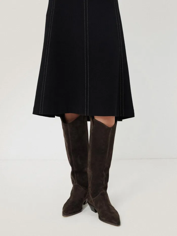 Jigsaw Suede Knee High Western Boot Chocolate Women Boots Jigsaw Suede Knee High Western Boot Chocolate Women Boots