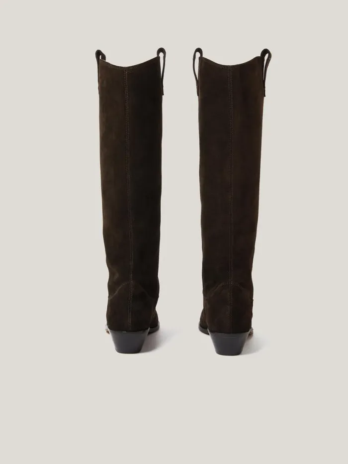 Jigsaw Suede Knee High Western Boot Chocolate Women Boots Jigsaw Suede Knee High Western Boot Chocolate Women Boots