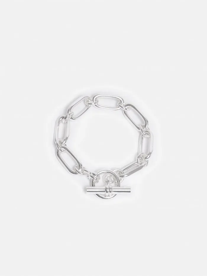 Jigsaw Trombone Link Bracelet Silver Women Jewellery