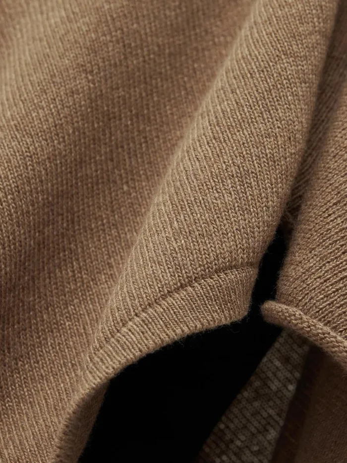 Jigsaw Wool Cashmere Blend Drape Poncho Camel Women Knitwear and Cashmere