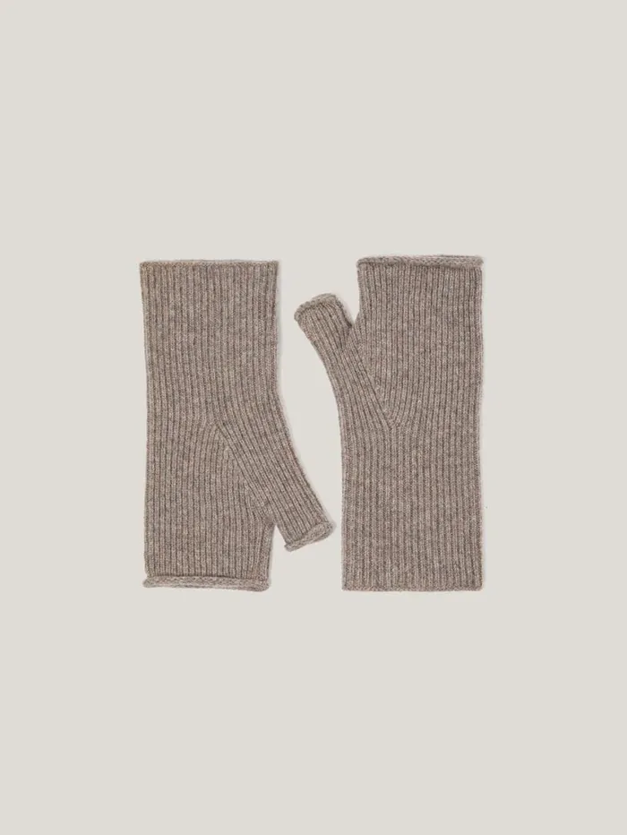 Jigsaw Wool Cashmere Blend Mittens Oatmeal Women Hats and Gloves