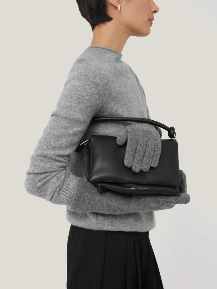Jigsaw Wool Cashmere Long Gloves Grey Women Hats and Gloves