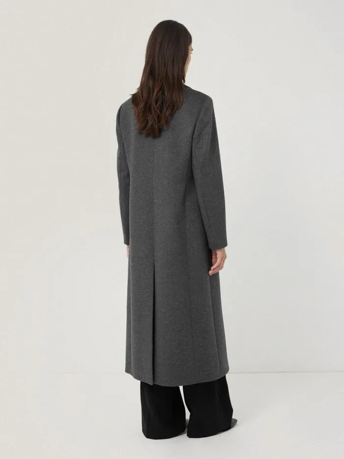 Jigsaw Wool Maxi City Coat Charcoal Women Coats and Jackets