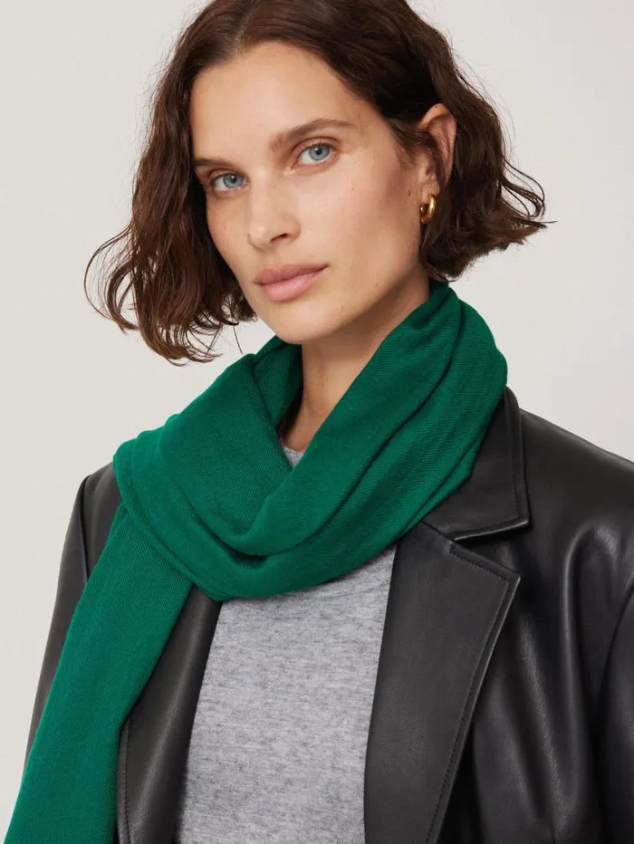 Jigsaw Wool Silk Pashmina Green Women Knitwear and Cashmere