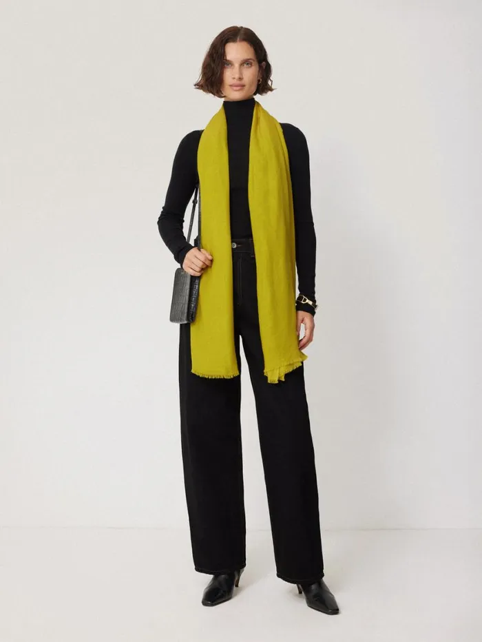 Jigsaw Wool Silk Pashmina Mustard Women Knitwear and Cashmere