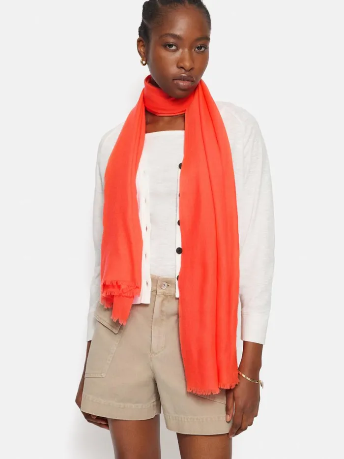 Jigsaw Wool Silk Pashmina Orange Women Knitwear and Cashmere