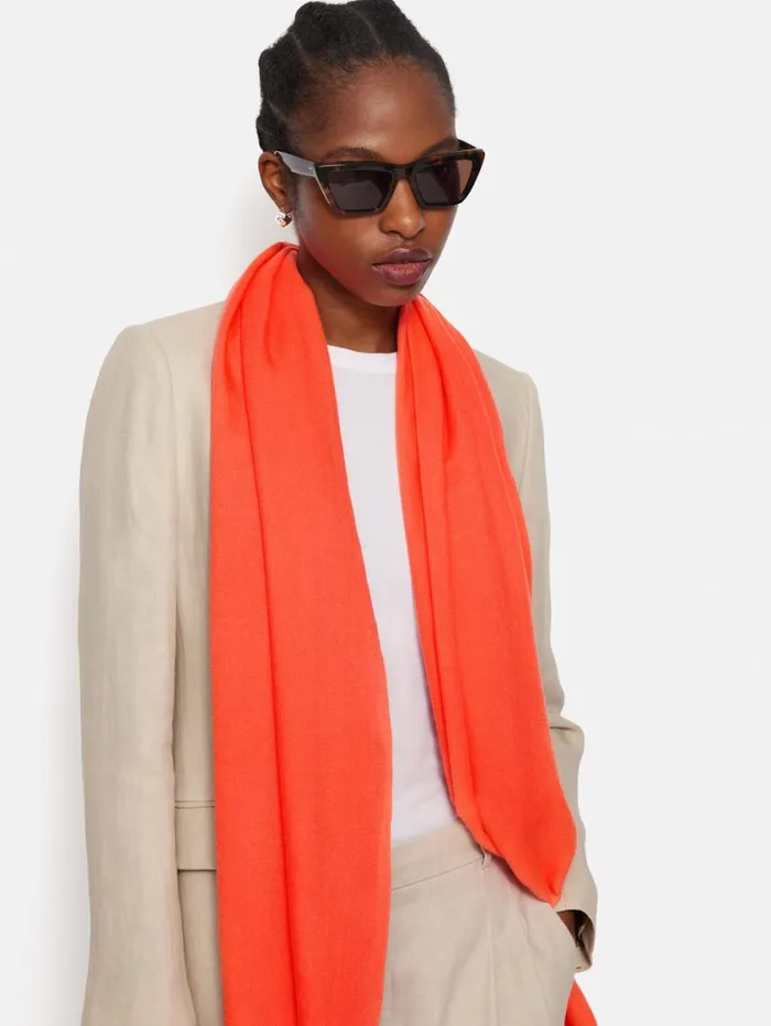 Jigsaw Wool Silk Pashmina Orange Women Knitwear and Cashmere