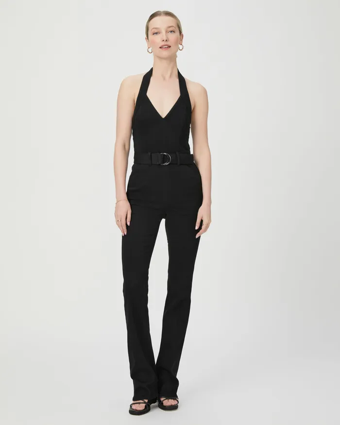Jumpsuits and Rompers PAIGE Women Manhattan Halter Jumpsuit 8211 Black Shadow