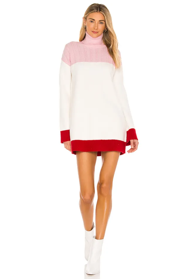 Kane Sweater Dress Pink and Red Women Lovers and Friends Sweaters and Knits