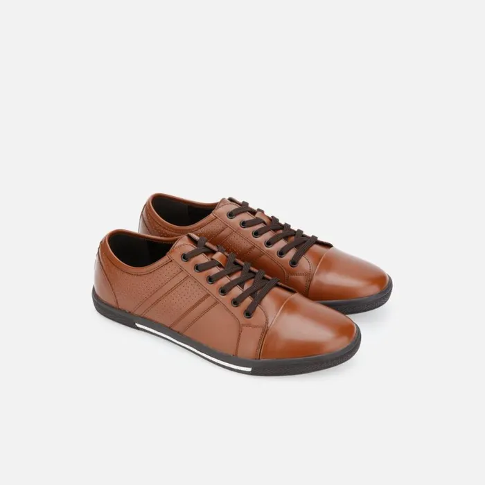 Kenneth Cole Center Low Top Sneaker Cognac Men Sneakers