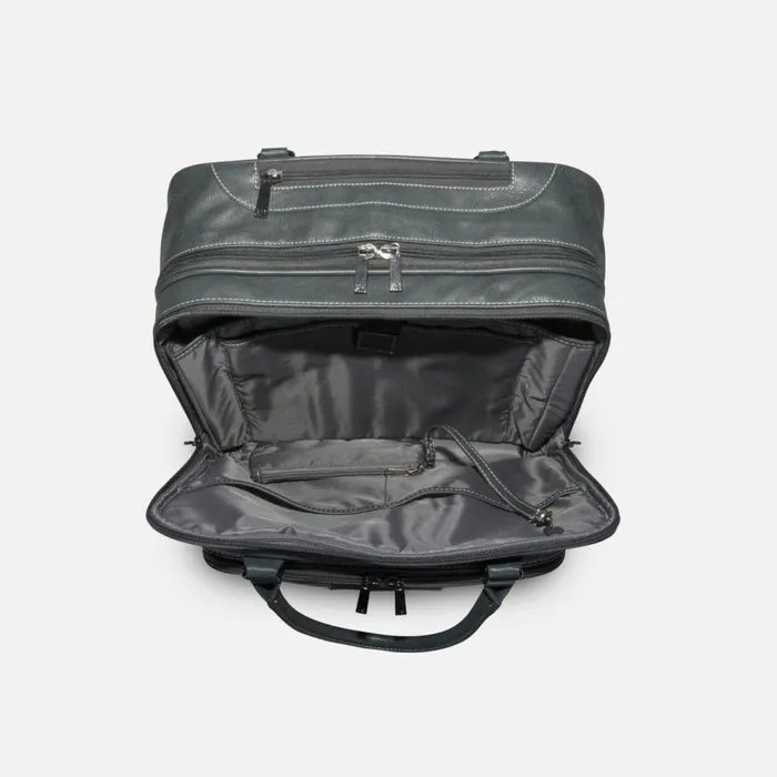 Kenneth Cole Double Compartment Top Zip 16034 Wheeled Computer Overnighter Grey Men Bags Kenneth Cole Double Compartment Top Zip 16034 Wheeled Computer Overnighter Grey Men Bags