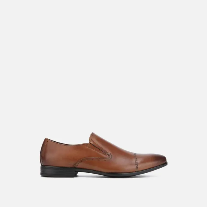 Kenneth Cole Eddy Loafer With Brogue Cap Toe Cognac Men Loafers