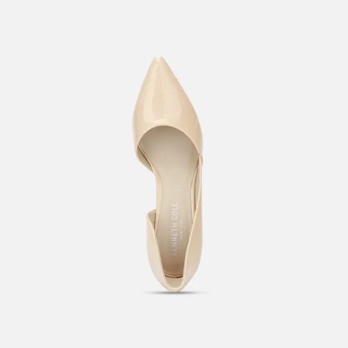 Kenneth Cole Ellis Patent Leather Wedge Pump Nude Women Heels