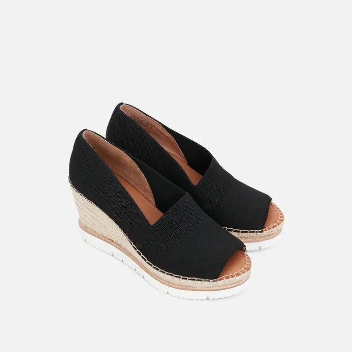 Kenneth Cole Elyssa Sporty ALine Espadrille Wedge Black Women Gentle Souls
