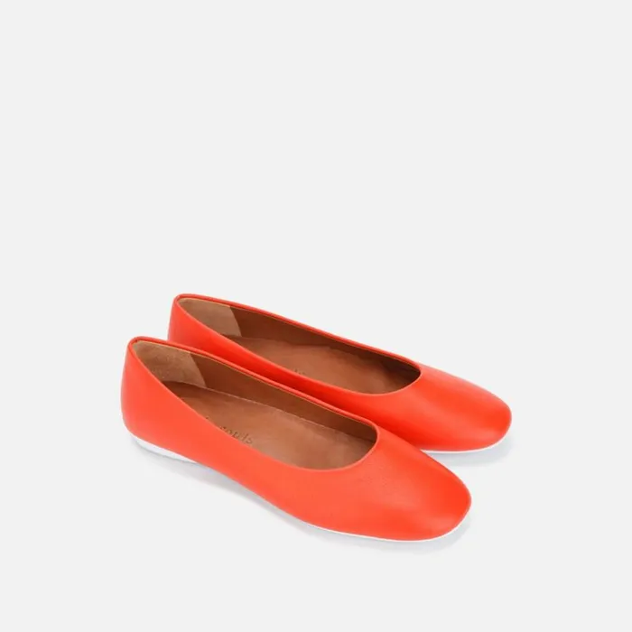 Kenneth Cole Eugene Travel Ballet Flat Orange Women Flats