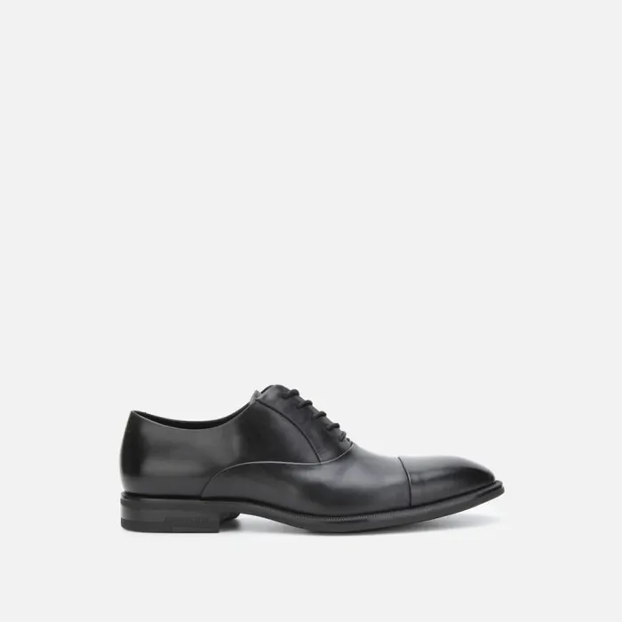 Kenneth Cole Futurepod Cap Toe Leather Oxford With Rebound System Ip Black Men Oxfords