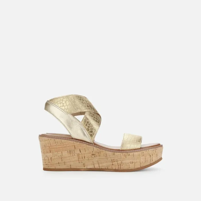 Kenneth Cole Harlow Animal Platform Sandal Gold Women Sandals