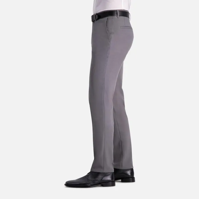 Kenneth Cole Heather Gab Slim Fit Flex Waistband Flat Front Dress Pant Htr Grey Men Bottoms