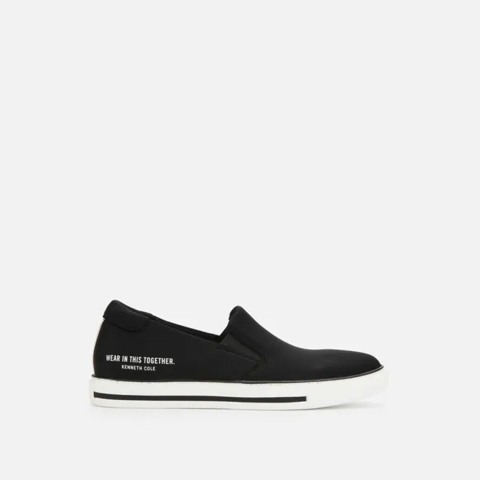 Kenneth Cole Kam Stripe Slip On Witt Black Women Sneakers