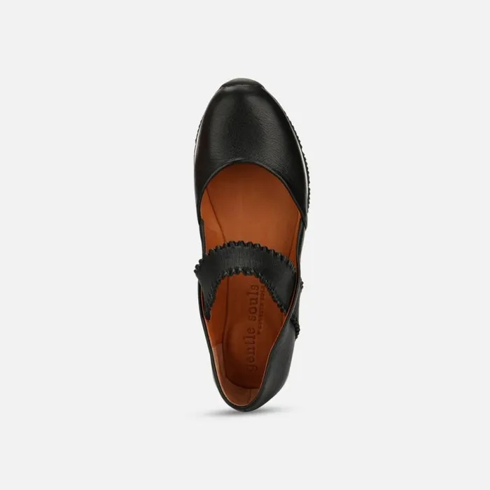 Kenneth Cole Luca Ruffle Strap Flat Black Women Flats