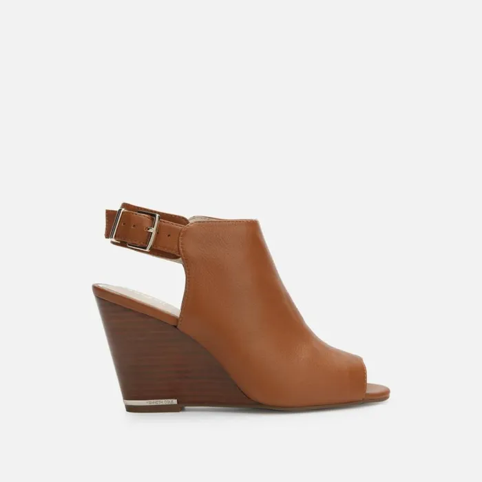 Kenneth Cole Merrick 85 Wedge Shootie Cognac Women Heels