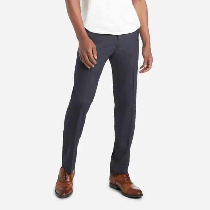 Kenneth Cole Premium Stretch Twill Slim Fit Flex Waistband Flat Front Dress Pant Blue Men Bottoms