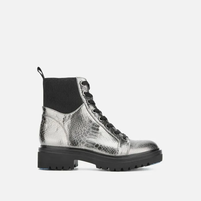Kenneth Cole Rhode Metallic Light Combat Boot With Polar Grip Gunmetal Women Boots Booties Kenneth Cole Rhode Metallic Light Combat Boot With Polar Grip Gunmetal Women Boots Booties
